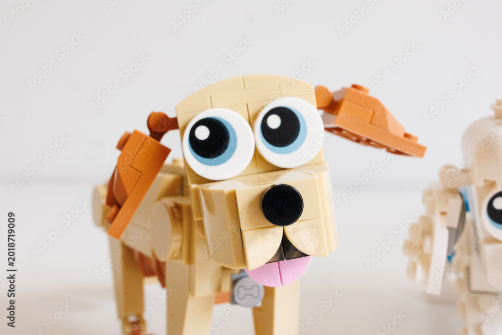 Fototapeta premium Close up of LEGO Creator Cute Dogs toy from set 31137