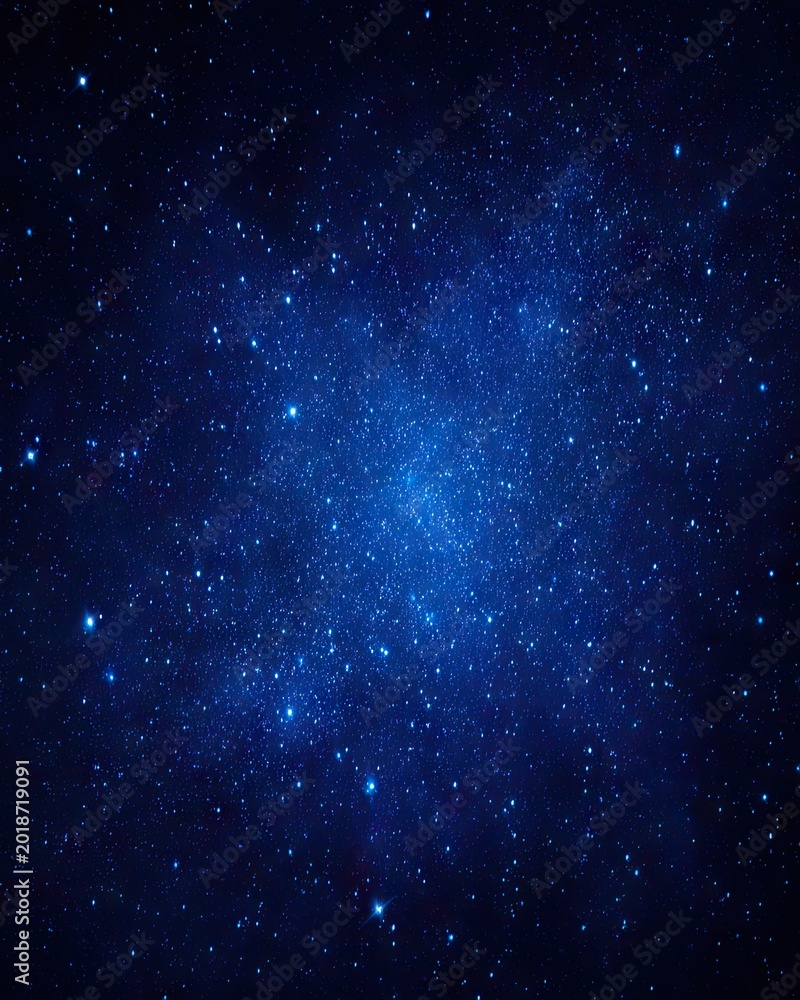Fototapeta premium Deep Space Starfield with Blue Nebula Glow