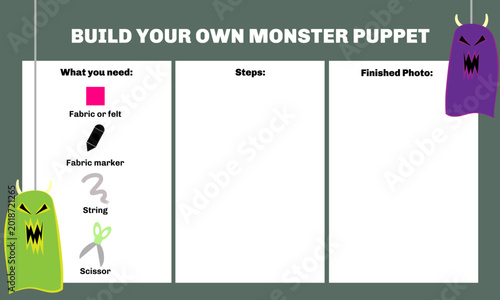 Photography Monster Puppet Workshop Tutorial for crafting corners, schools, senior centers,