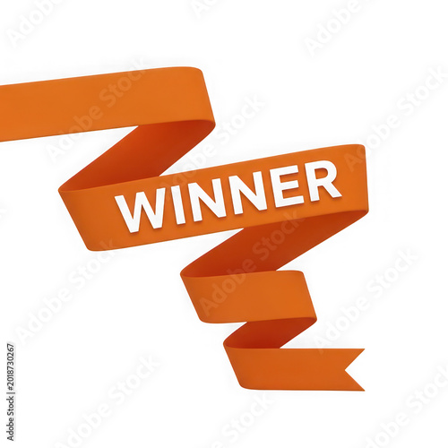 Bright winner ribbon with celebratory design