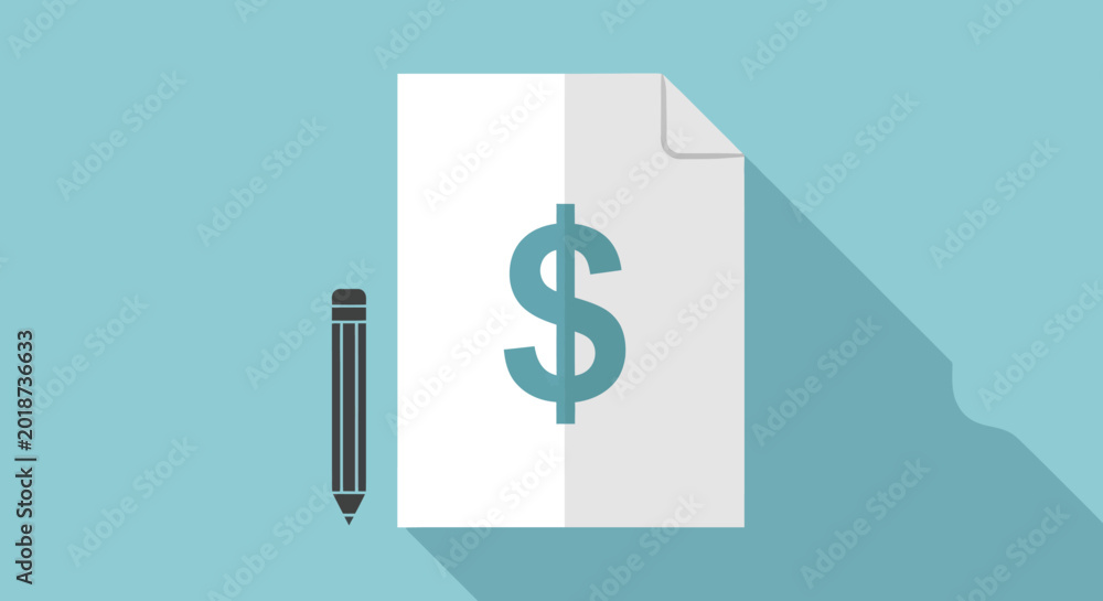 Fototapeta premium Dollar sign on a piece of paper.