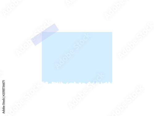 Light blue sticky note with tape
