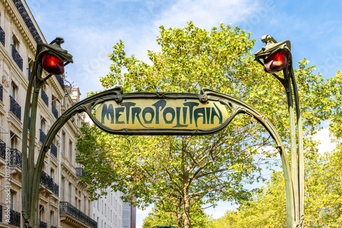 Metro sign in Paris, France