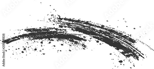 Photos Grunge tire track skid mark with mud splashes and dirt stains abstract vector illustration background