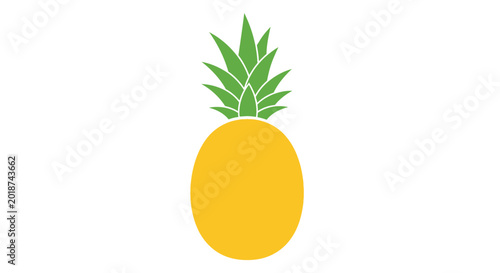 Bild auf Leinwand Pineapple Fruit With Green Leaves.