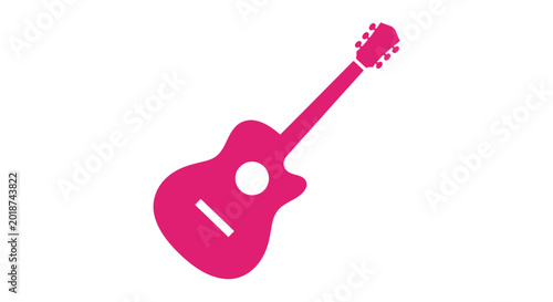 Canvas Print Pink Guitar Instrument Music Symbol.