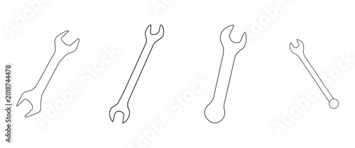 Bild auf Leinwand Tools and Service Icon Set Vector with Wrench, Screwdriver, Gear, Repair, and Ma