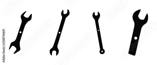 Valokuva Tools and Service Icon Set Vector with Wrench, Screwdriver, Gear, Repair, and Ma