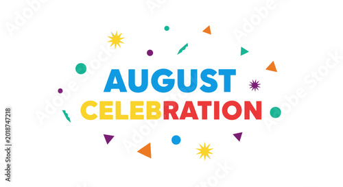Tableau sur toile August Celebration with Colorful Confetti and Party Elements
