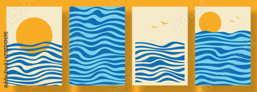 Картината върху платно Retro summer minimal cards