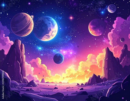 Otherworldly cosmic landscape