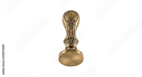 Photos Antique brass wax seal stamp with ornate handle