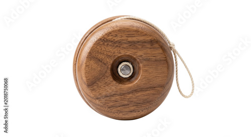 фотографія Classic wooden yoyo toy with natural grain