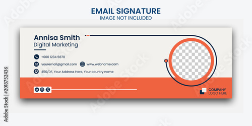 Email signature template Images, vector illustration of a website template 