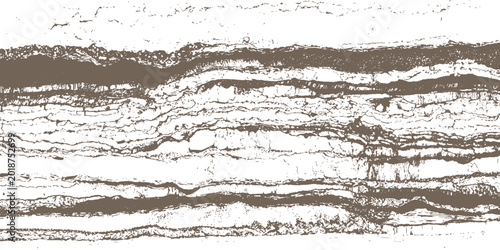 Tableau sur toile Abstract geological earth layers background vector illustration featuring rough grunge texture and rocky stratigraphy lines