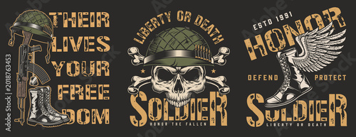 Obraz na płótnie A soldier's skull design