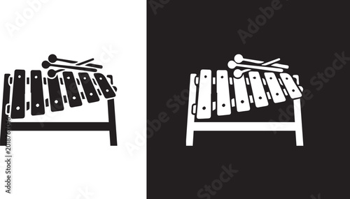 Foto musical instrument including accordion trombone xylophone in black silhouette id