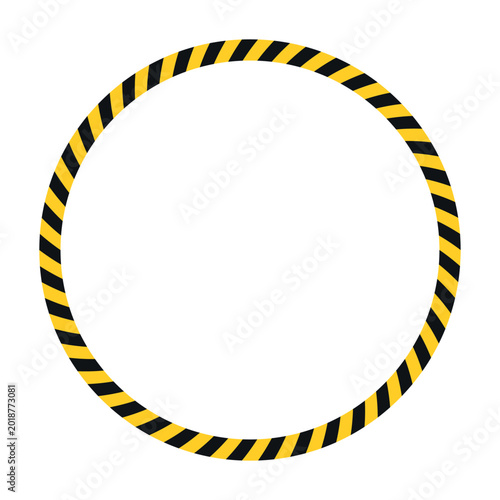 Bild auf Leinwand Industrial hazard warning ring with alternating black yellow safety stripes