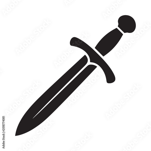 Fotografi black dagger icon on white background high quality