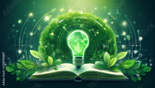 green tech in education digital learning sustainability focus concept eco awareness green future