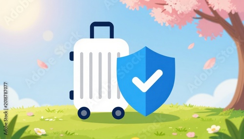 Travel security measures outdoors digital illustration spring environment bright daylight safety awareness
