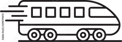 Cuadro en lienzo Fast moving train icon graphic