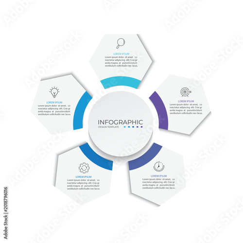 Vector infographic design template with 5 options or steps