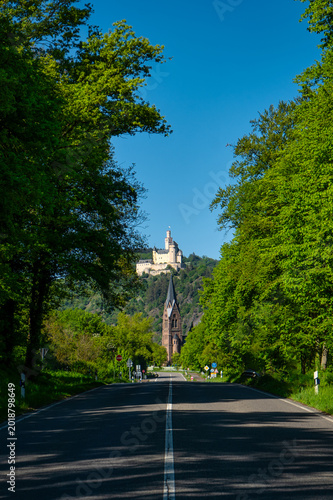 Картината върху платно Marksburg und Spay am Rhein