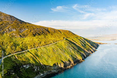 Tableau sur toile Eastward view from Keem Bay on Achill Island, County Mayo, Ireland, along the rugged Atlantic coast