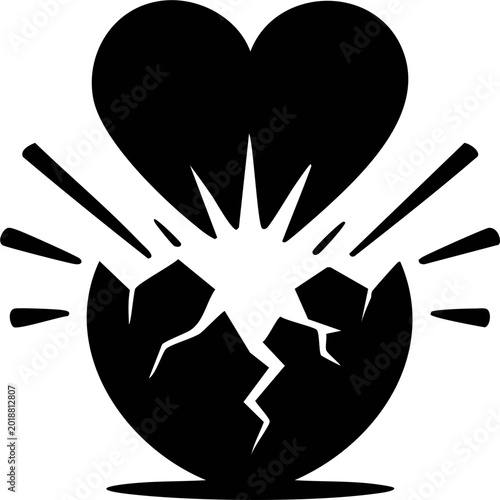 Heart Shaped Snowflake Vector Icon Design