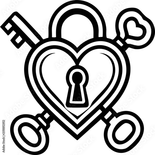 Heart Key Symbol for Success and Security