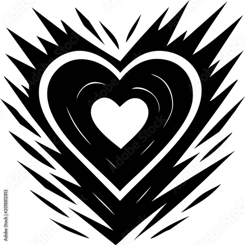 Heart with angel wings symbolizing love and romance vector illustration