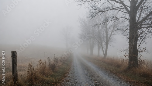 foggy morning in the forest
