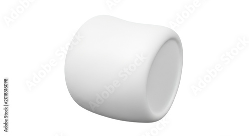 Soft White Marshmallow Candy 3D Render Isolated on White Background Minimalist Sweet Snack Item
