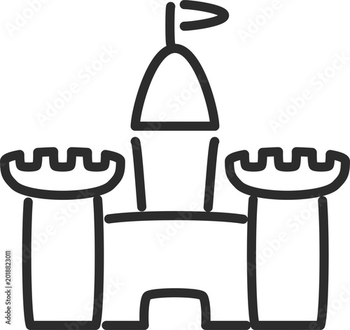 Fotografi Magic Castle Palace Outline Icon