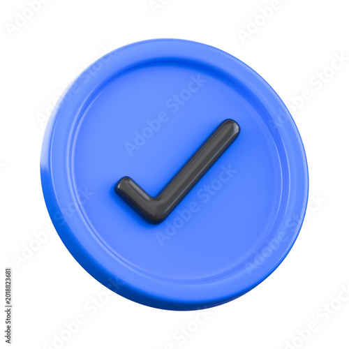 Verified check mark symbol in blue circle