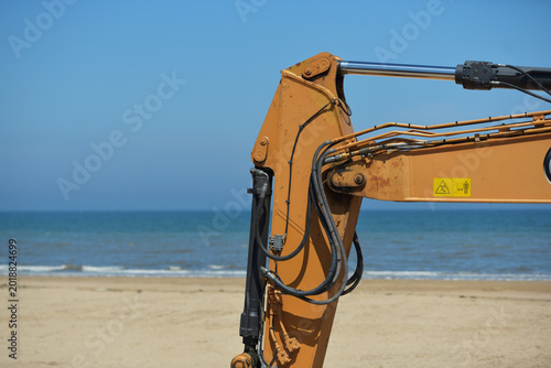 Slika na platnu Plage et matériel de chantier