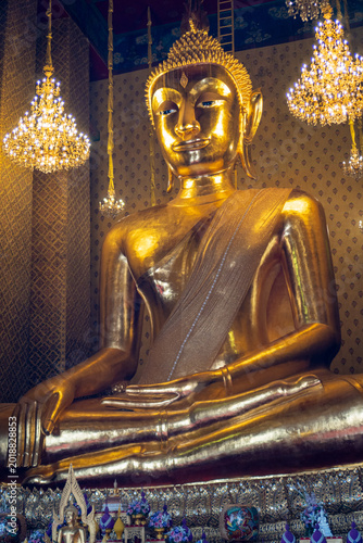 Big Golden Buddha at Wat Kalayanamit in Bangkok, Thailand.