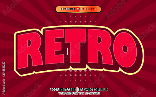 3d retro red vintage style template