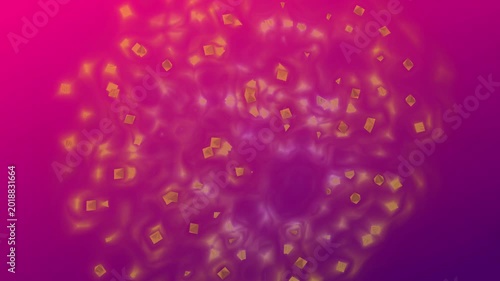 Viral particles on pink background.