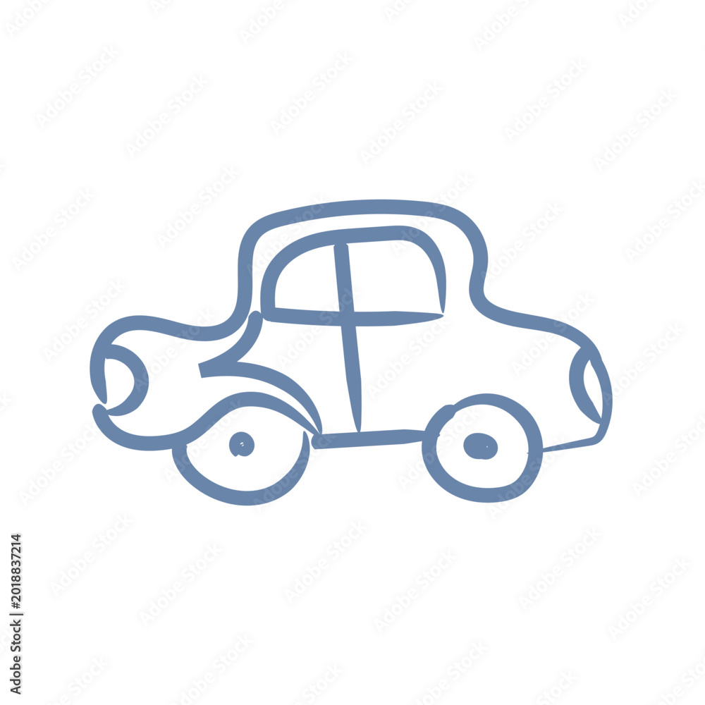 Fototapeta premium Car sign symbol travel ui mascot logo icon doodle 