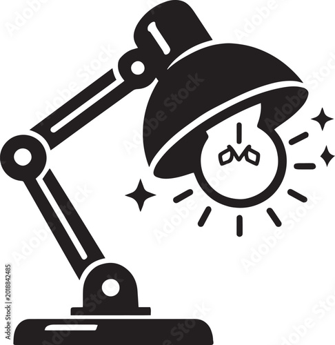  Desk Lamp Line Art Icon Collection