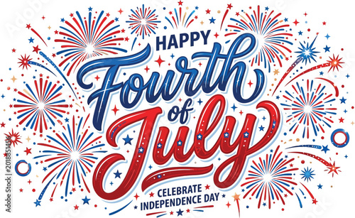 Fireworks display creates a vibrant background for a holiday greeting.