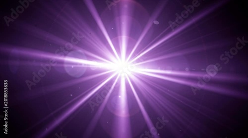 Bright Purple Starburst Optical Flare with Light Rays