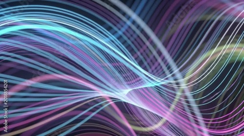Futuristic digital data flow with glowing colored waves