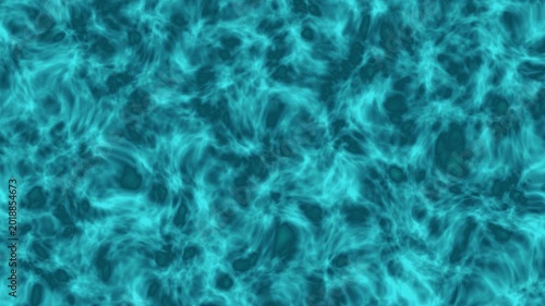 Blue ocean water surface with soft motion waves and sunlight reflection. Abstract summer motion background