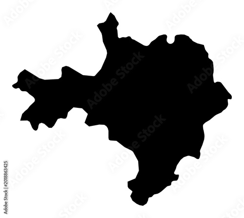 Quadro su tela A contour map of Gard. French department silhouette