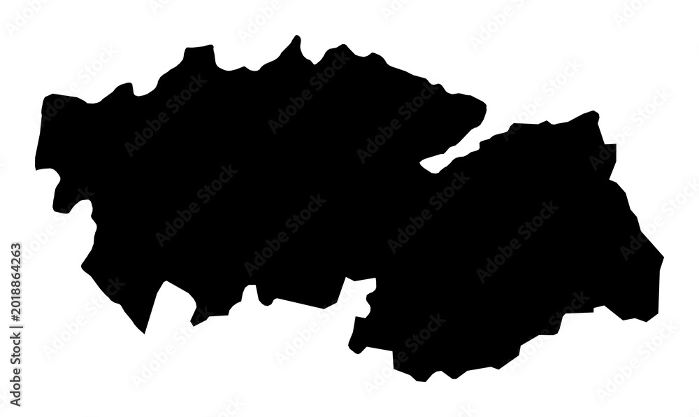 Fototapeta premium A contour map of Toledo. Spanish province silhouette