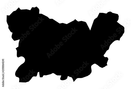 Foto A contour map of Ourense. Spanish province silhouette