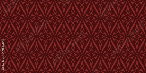 Foto Seamless Abstract Geometric Tribal Pattern With Jagged Edges In Deep Red Hue